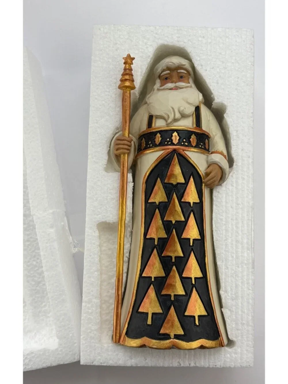 Jim Shore Rare Heartwood Creek Santa Figurine Black Gold Season So Splendid NEW